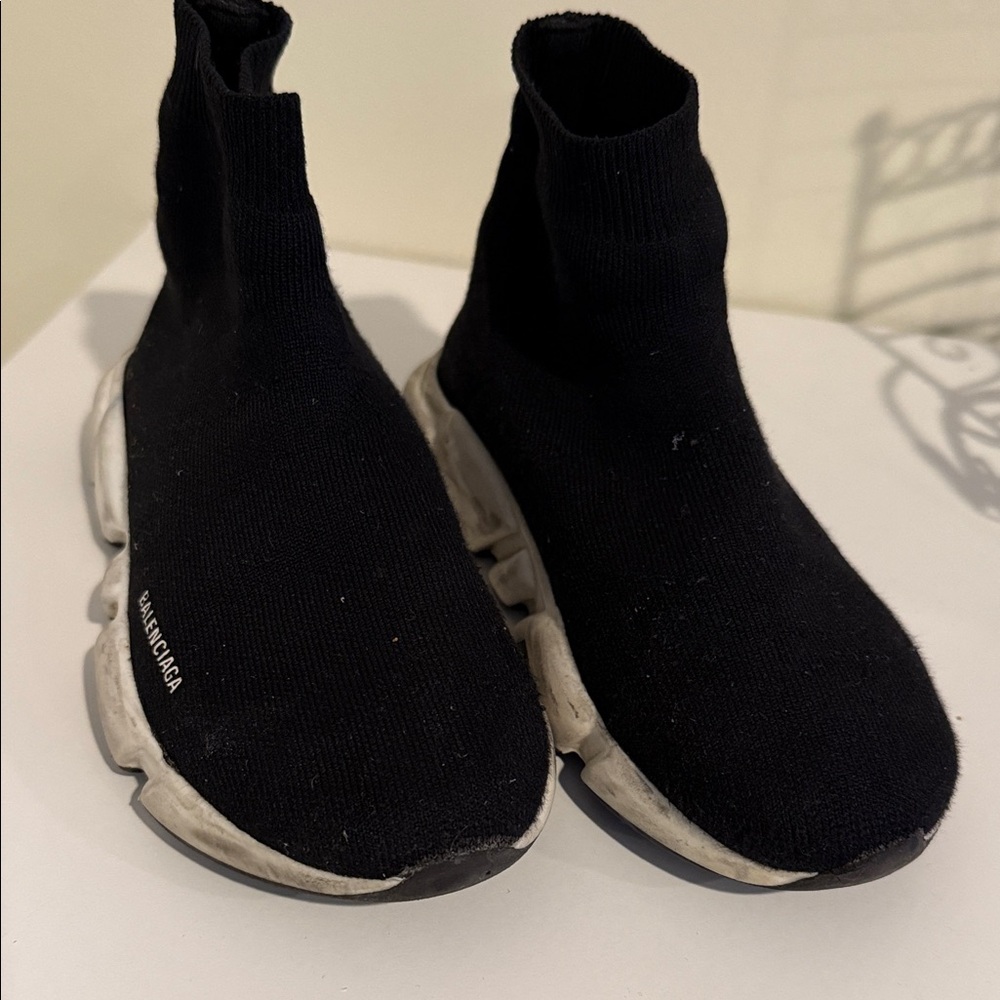 Balenciaga Kids Black Knit Sneakers